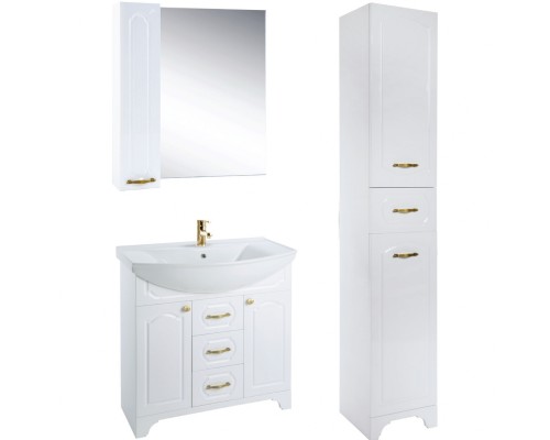 Зеркало со шкафом Bellezza Тиффани 85 Белая