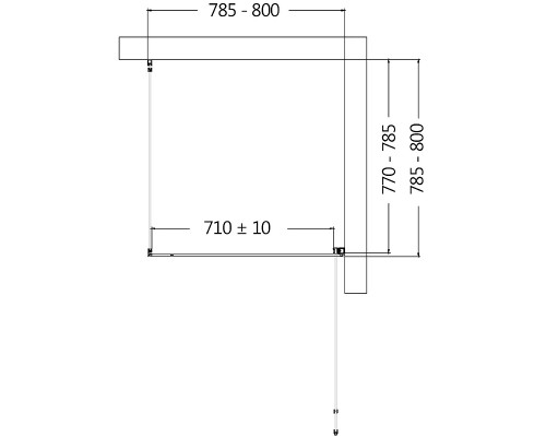 Душевой уголок AQUAme 80x80 R профиль Черный матовый стекло прозрачное