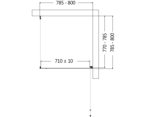 Душевой уголок AQUAme 80x80 R профиль Черный матовый стекло прозрачное