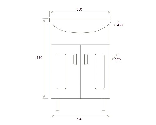 Тумба под раковину Onika Кристалл 55.18 105555 Белая