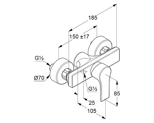 Смеситель для душа Kludi Zenta SL 488700565 Хром
