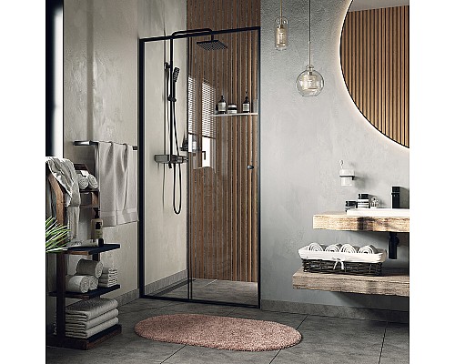 Душевая дверь WasserKRAFT Dill 120 61S05 профиль Черный матовый стекло прозрачное