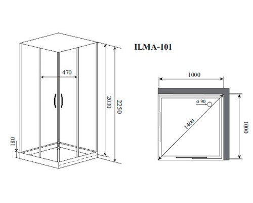 Душевая кабина Timo Premium 100x100 ILMA101 без гидромассажа