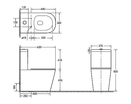 Унитаз компакт SantiLine SL-5014 с бачком и сиденьем Микролифт
