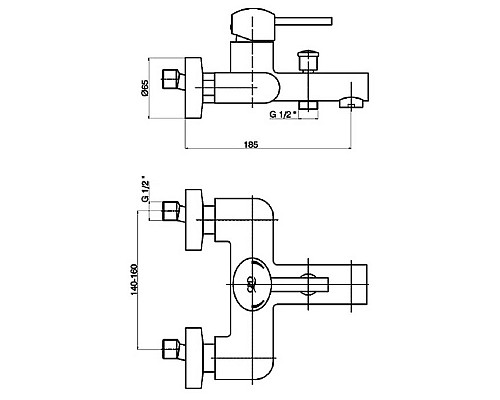 Смеситель для ванны GPD Fonte MBB15 Хром