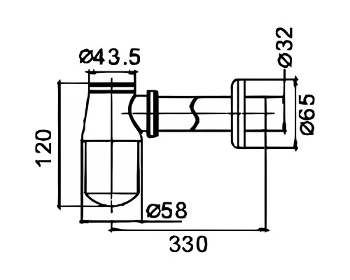 Сифон для раковины Haiba HB80 Хром