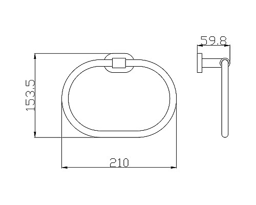 Кольцо для полотенец Rav Slezak Yukon YUA0104CMAT Черное матовое