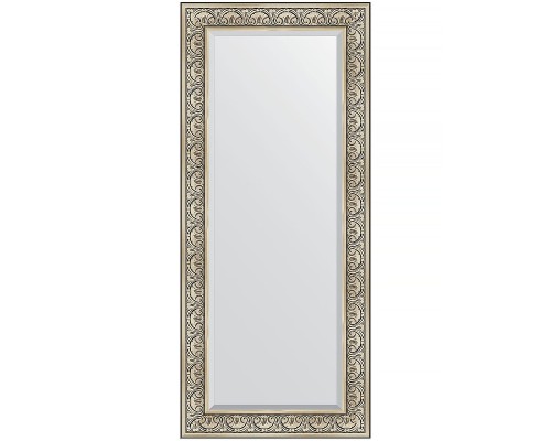 Зеркало Evoform Exclusive 160х70 BY 3580 с фацетом в багетной раме - Барокко серебро 106 мм