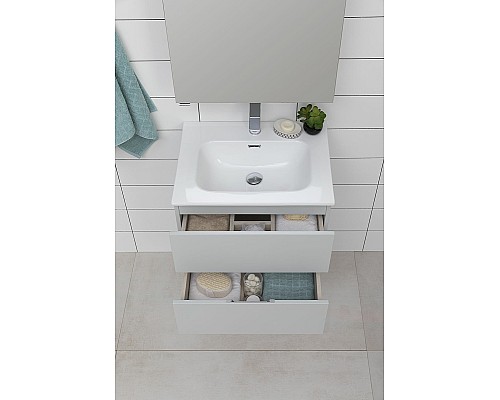 Тумба под раковину Aquanet Алвита New 60 277512 подвесная Серая матовая