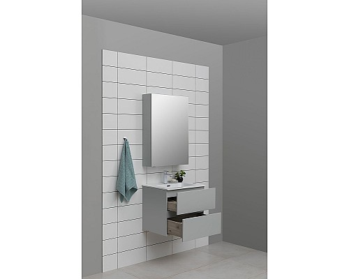 Тумба под раковину Aquanet Алвита New 60 277512 подвесная Серая матовая