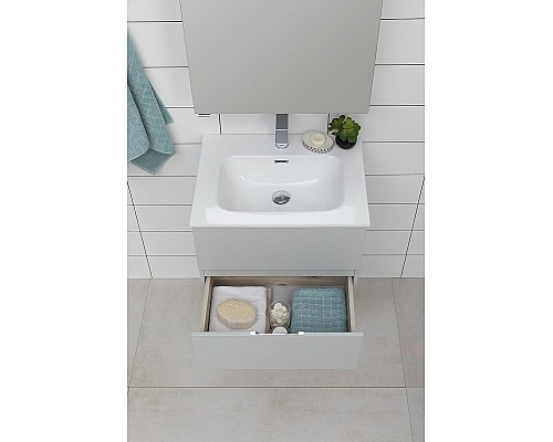 Тумба под раковину Aquanet Алвита New 60 277512 подвесная Серая матовая