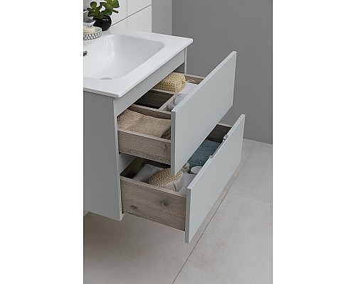 Тумба под раковину Aquanet Алвита New 60 277512 подвесная Серая матовая