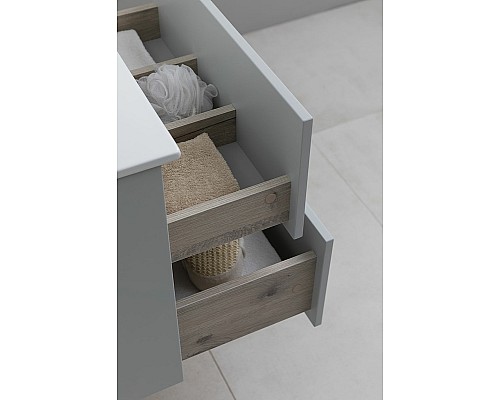 Тумба под раковину Aquanet Алвита New 60 277512 подвесная Серая матовая