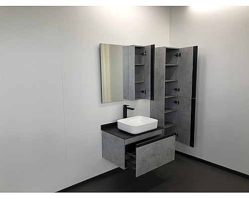 Зеркало со шкафом Comforty Эдинбург 75 00004149063 Бетон светлый