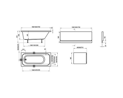 Акриловая ванна Ravak CHROME C731000000 160х70 белая