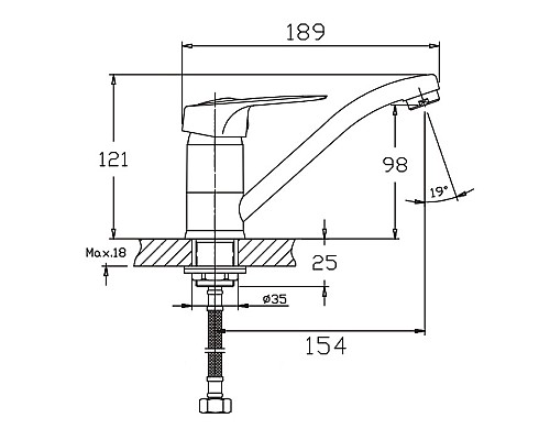 Смеситель для раковины Haiba HB4537-2 Хром