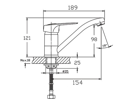 Смеситель для раковины Haiba HB4537-2 Хром