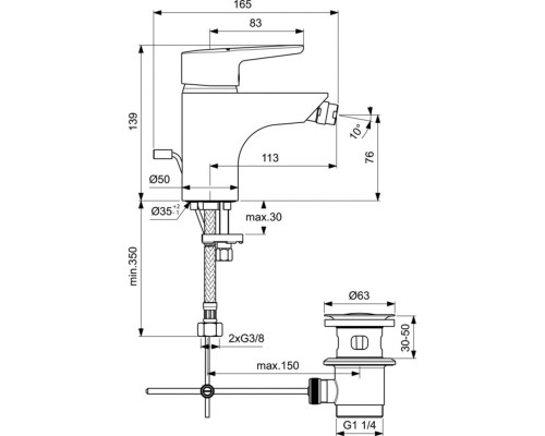 Смеситель для биде Ideal Standard Connect Blue Хром