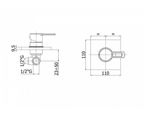 Смеситель Paffoni Ringo RIN010NO/M для душа, с внутренней частью, черный матовый