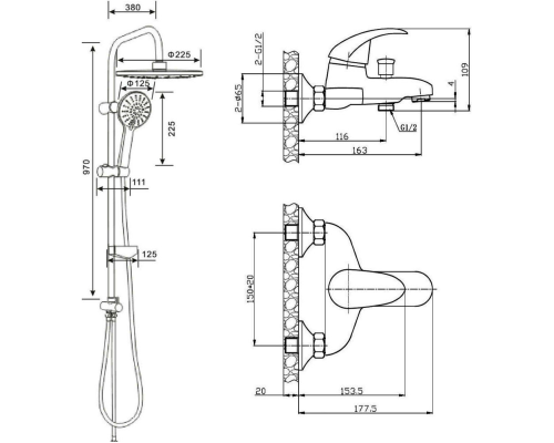 Душевая система Agger Breeze A0893500 Хром
