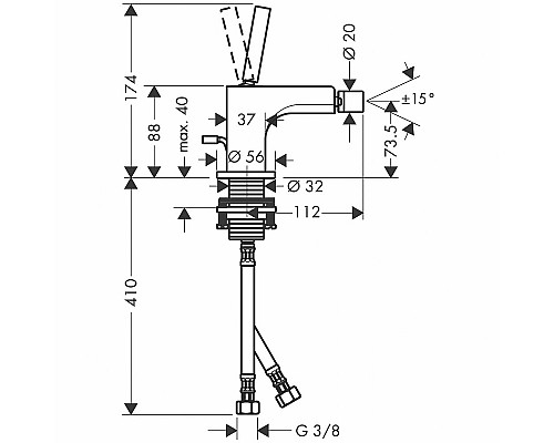Смеситель для биде Axor Citterio 39210000 Хром