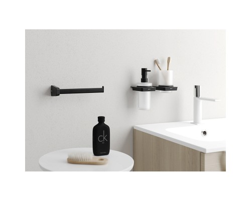 Стакан стекло к стене держатель черный Sonia 166442