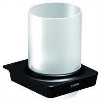 Стакан стекло к стене держатель черный Sonia 166442