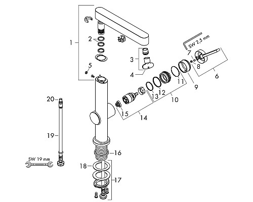 Смеситель для раковины Hansgrohe Finoris 76060670 Черный матовый