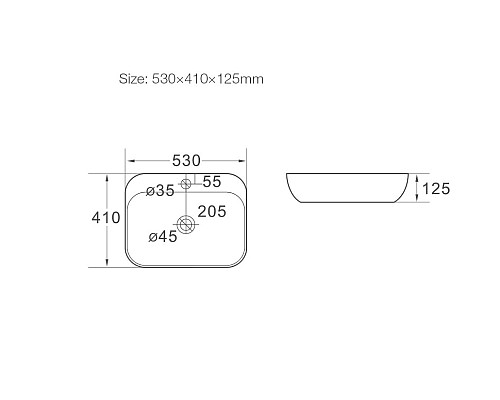 Раковина керамическая накладная и подвесная SantiLine SL-1024