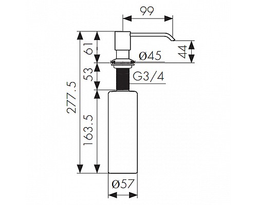 Дозатор для моющего средства Kaiser KH-3000 Хром