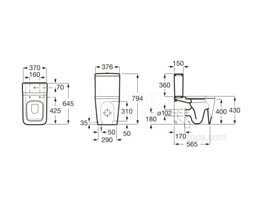 Чаша Roca Inspira Square 342537000 напольная