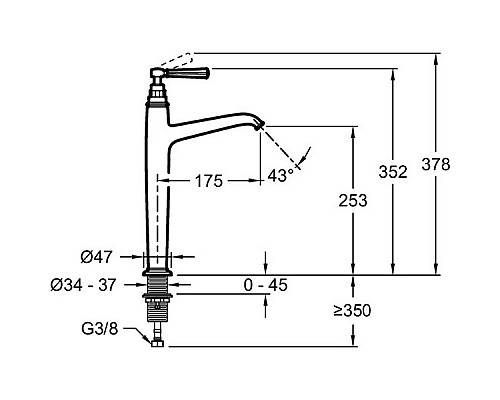 Смеситель для раковины Jacob Delafon Cleo 1889 E24309-CP Хром