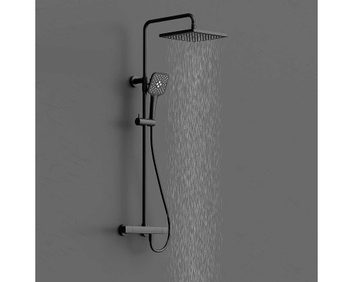 Душевая система Vincea Next VSFS-1N0TMB с термостатом Черная матовая