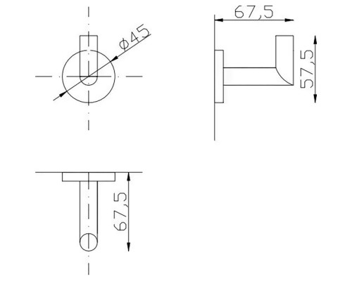 Крючок Nofer Line 16506.B Хром глянцевый