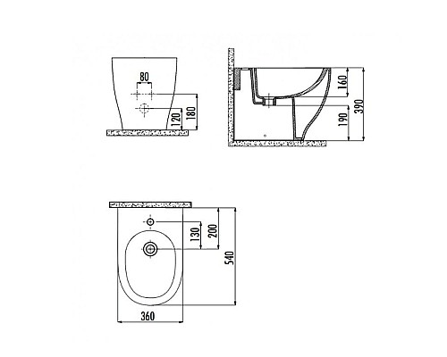 Биде Creavit Mare MA500-00CB00E-0000 Белое