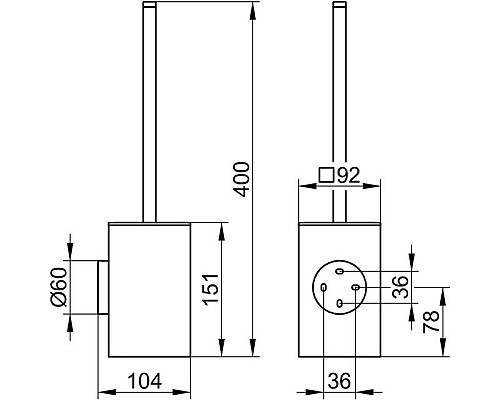 Ершик для унитаза Keuco Edition 90 19064 010101 Хром