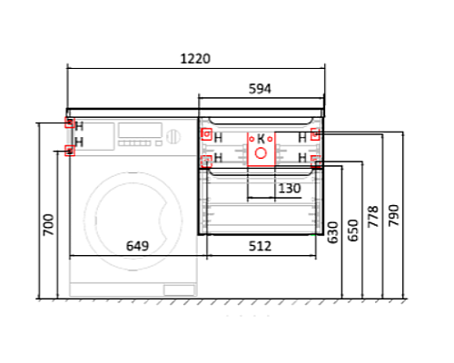 Столешница под раковину Jorno Wood 122 Wood.06.122/DW Темное дерево