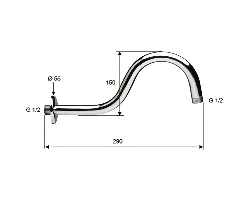 Кронштейн для верхнего душа Remer 342S Хром