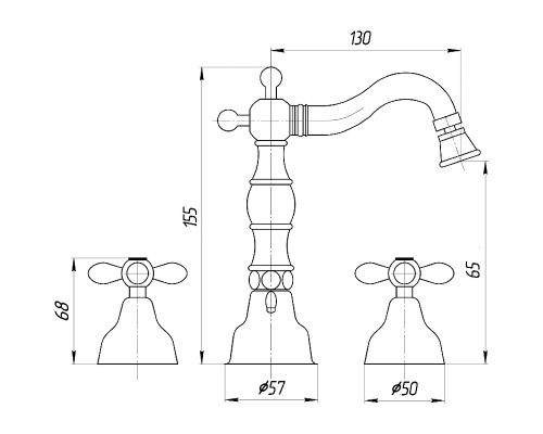 Смеситель для биде Migliore Princeton Plus ML.PRP-8025.BR Бронза
