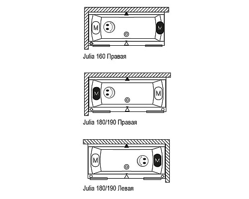 Прямоугольная ванна Riho Julia 190x90 BA6900500000000