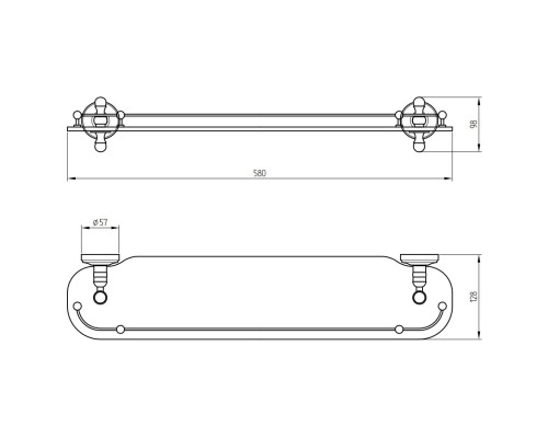 Стеклянная полка Migliore Mirella 17246 Хром