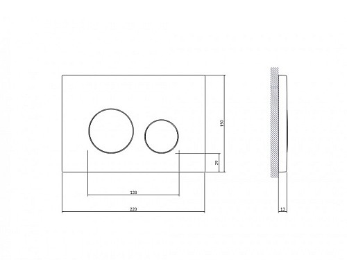 Клавиша смыва Cersanit Link 63534 Черная матовая