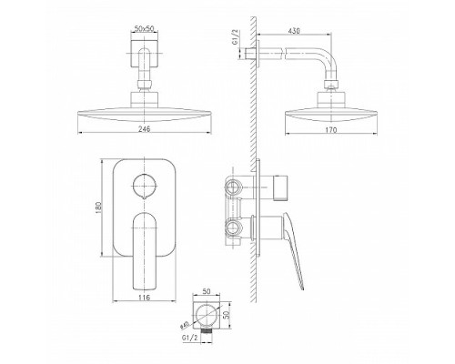 Душевая система Lemark Allegro LM5929CW Хром