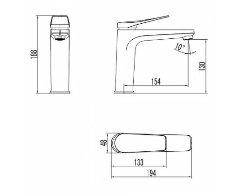 Смеситель для раковины Lemark Bronx LM3737BL Черный