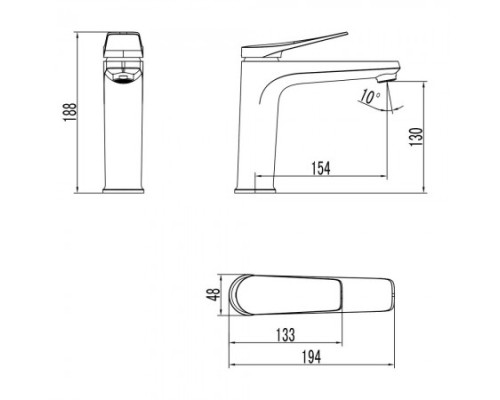 Смеситель для раковины Lemark Bronx LM3737BL Черный