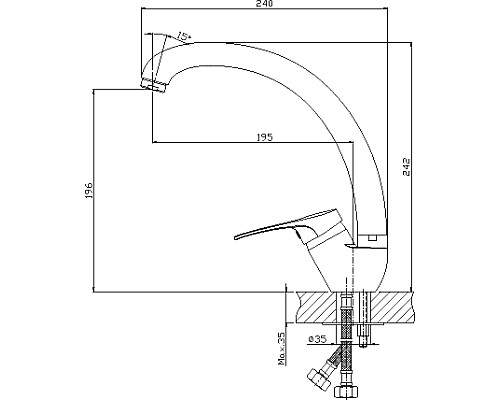Смеситель для кухонной мойки Rossinka B B35-25