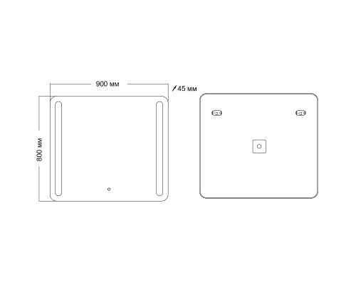 Зеркало Grossman Lara 90 139080 с подсветкой с сенсорным выключателем