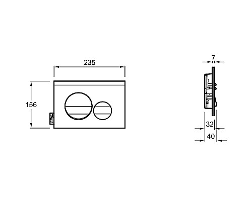 Клавиша смыва Jacob Delafon E20859-CP-MTC Хром глянцевый Хром матовый