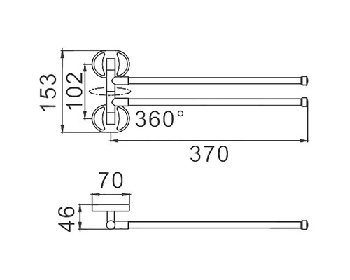 Полотенцедержатель Frap F19 F1912 поворотный Хром