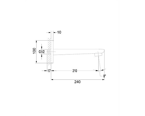 Излив настенный Omnires Z23CR хром